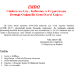 IMDO Olağan İlk Genel Kurul Çağrısı–English Below
